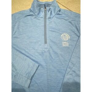 Vineyard Vines Performance Shirt Light Blue 1/4 Zip‎ Long Sleeve Mens Size L